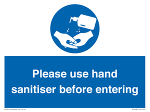 Please use hand sanitiser
